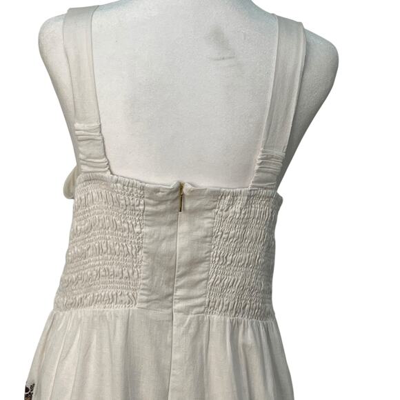 Cleobella Jolene Veneto Paisley Ivory Ankle Midi Linen Dress Boho Indie Cottage - Picture 6 of 16